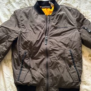 dutch bros dark grey bomber jacket
